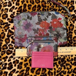 Lodis Multicolor Floral Wristlet with Wallet and Card Holder
